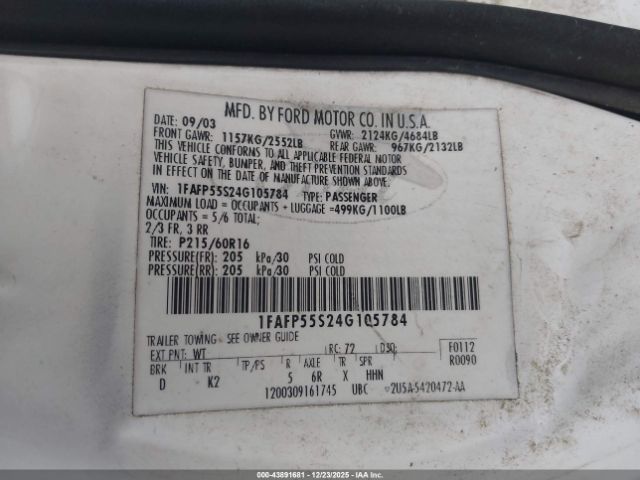 Ford Taurus Ses Image 10